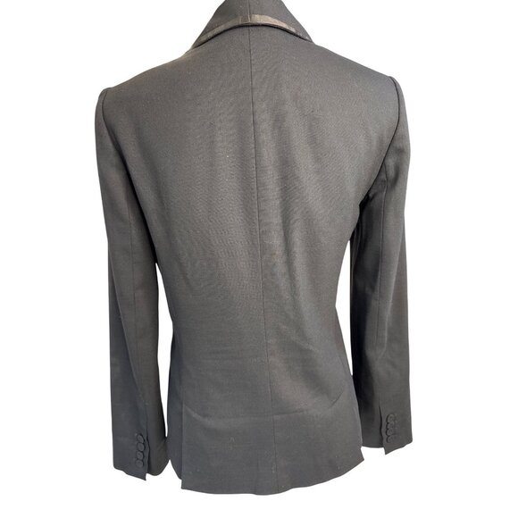 Club Monaco Black Satin-Trim Open Front Blazer Jacket Size 6 - Picture 2 of 12